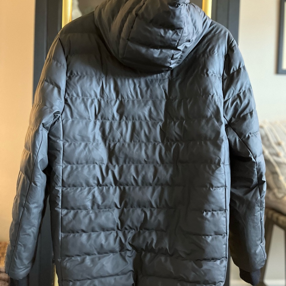 Rains black unisex Puffer trekker hooded Jacket - Picture 6 of 8
